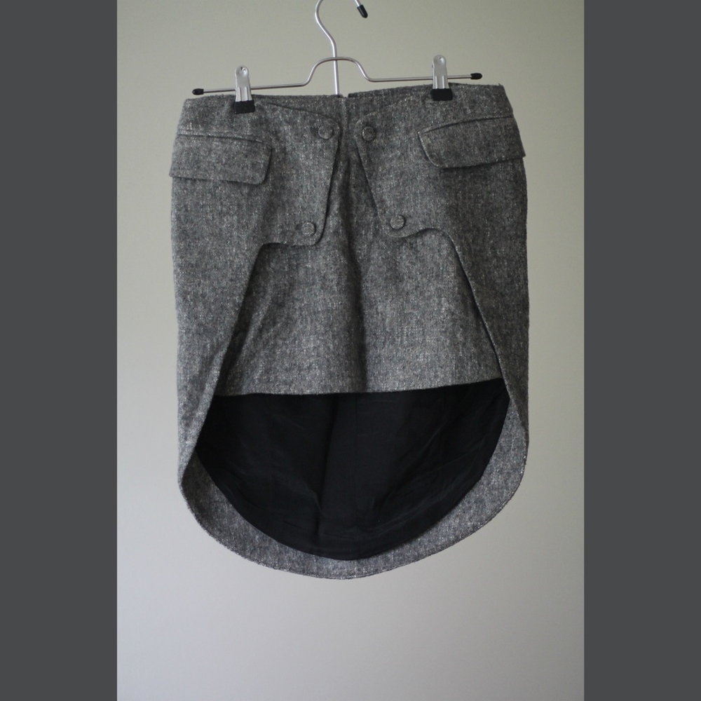Alexander Wang Wool Blend High Low Mini Skirt